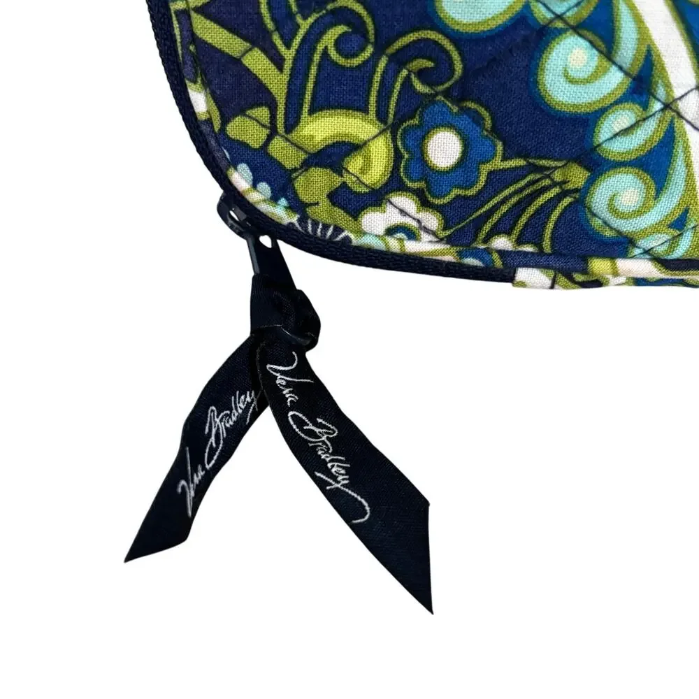 Vera Bradley quilted cotton zip around tablet cover computer case blue green